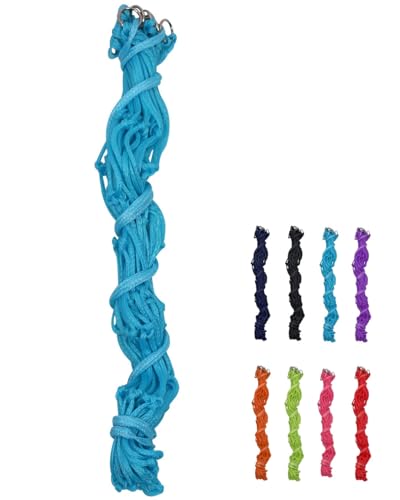 NETPROSHOP Bunte Heunetze für ca. 2-3 kg Heu Länge ca. 100 cm aus Nylon, Farbe:Hellblau von NETPROSHOP