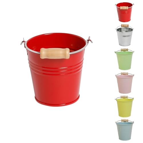 NETPROSHOP Deko Zinkeimer Klein mit Henkel und Holzgriff 8,5 x 8 cm, Farbe:Rot NETPROSHOP Deko Zinkeimer Klein mit Henkel und Holzgriff 8,5 x 8 cm, Farbe:Rot von NETPROSHOP
