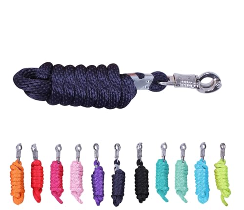 NETPROSHOP Einfarbiger Nylon Strick Führstrick mit Panikhaken Länge 2 Meter Farbauswahl, Farbe:Dunkelblau von NETPROSHOP