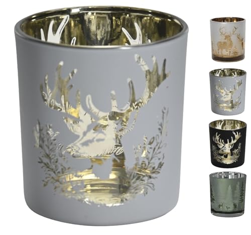 NETPROSHOP Fein gearbeiteter Teelichthalter mit Hirschmotiv, Gold/Silber hinterlegt, Windlicht ca. 7 x 8 cm Auswahl, Farbe:Weiss, Auswahl:Hirsch NETPROSHOP Fein gearbeiteter Teelichthalter mit Hirschmotiv, Gold/Silber hinterlegt, Windlicht ca. 7 x 8 cm Auswahl, Farbe:Weiss, Auswahl:Hirsch von NETPROSHOP