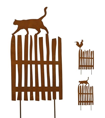NETPROSHOP Gartenstecker Gartenzaun mit Hahn oder Katze Breite 25-33cm Höhe 46-48cm Metall, Auswahl:Katze NETPROSHOP Gartenstecker Gartenzaun mit Hahn oder Katze Breite 25-33cm Höhe 46-48cm Metall, Auswahl:Katze von NETPROSHOP