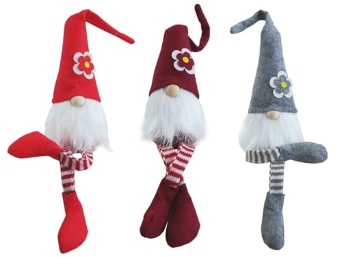 NETPROSHOP Kantenhocker Wichtel Zwerg Suki Spalva mit Blume, Farbe:Rot von NETPROSHOP