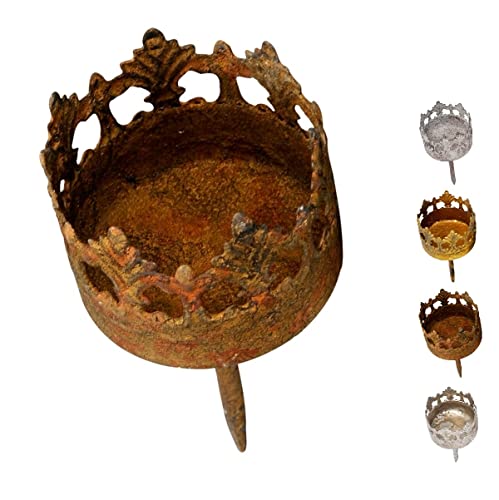 NETPROSHOP Kerzenhalter Antik für Gestecke und Kränze Teelichthalter, Farbe:Rost Antik, Auswahl:4 cm von NETPROSHOP