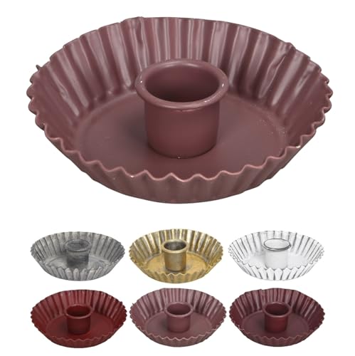 NETPROSHOP Kerzenhalter Cupcake für Stabkerzen und Tafelkerze ca. Höhe 3cm x Durchmesser 10 cm, Farbe:Altrosa von NETPROSHOP