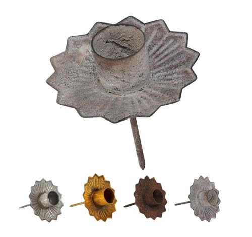 NETPROSHOP Kerzenhalter Durchmesser 7cm Krone zum Stecken für Stabkerzen/Tafelkerzen, Farbe:Eisen Antik, Auswahl:7 cm von NETPROSHOP