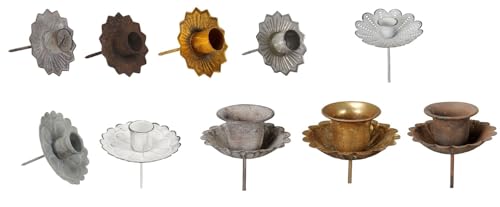 NETPROSHOP Kerzenhalter Krone Durchmesser 7-10 cm zum Stecken für Stabkerzen/Baumkerzen, Farbe:Gold Antik, Auswahl:8.5 cm von NETPROSHOP