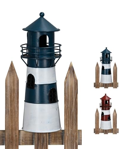 NETPROSHOP Maritime Zaunfigur Leuchtturm aus Metall Höhe ca.26cm Zaunhocker, Farbe:Blau NETPROSHOP Maritime Zaunfigur Leuchtturm aus Metall Höhe ca.26cm Zaunhocker, Farbe:Blau von NETPROSHOP
