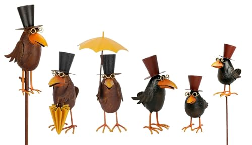 NETPROSHOP Metall Figur Rabe mit Schirm H: 13-26cm oder Rabe auf Stab H: 106 cm, Auswahl:Rabe kurzer Stab NETPROSHOP Metall Figur Rabe mit Schirm H: 13-26cm oder Rabe auf Stab H: 106 cm, Auswahl:Rabe kurzer Stab von NETPROSHOP