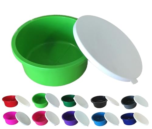 NETPROSHOP Müsli Schale 2 Liter Schüssel mit weißem Deckel Lebensmittelecht, Farbe:Hellgruen von NETPROSHOP