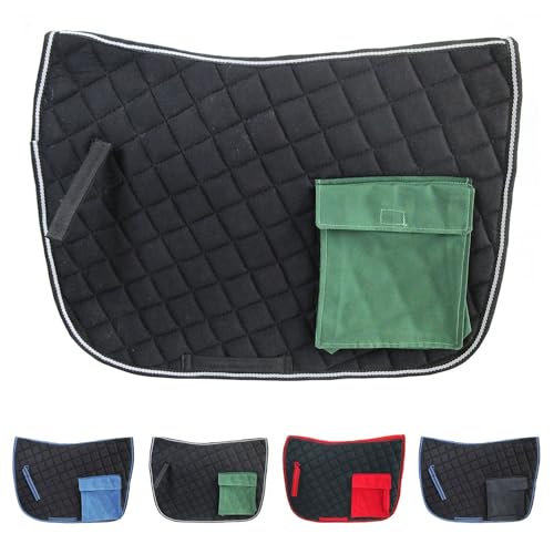 NETPROSHOP Satteldecke Wanderschabracke mit Tasche auf beiden Seiten, für Wanderreiten, Auswahl:schwarz/dunkelgrün von NETPROSHOP