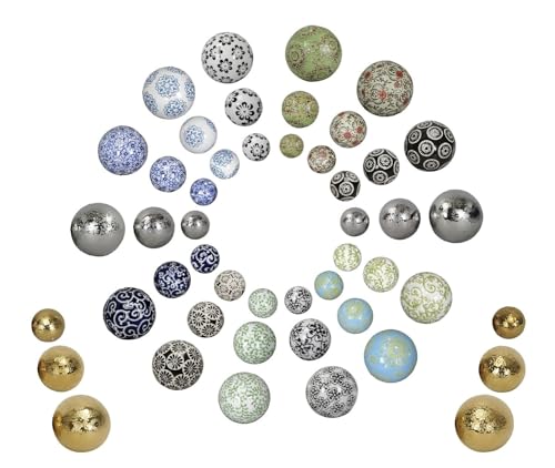 NETPROSHOP Schwimmkugeln, Dekokugeln schwimmend, Porzellan, Durchmesser 4-6-7,5 cm, Farbe:Belle-Silber, Auswahl:7 cm von NETPROSHOP