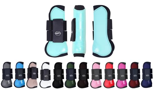 NETPROSHOP Shetty Pony Full Hartschalen Gamaschen Anatomisch Geformt mit Neoprenfutter, Groesse:Mini Mini Shetty, Farbe:Ice Green von NETPROSHOP