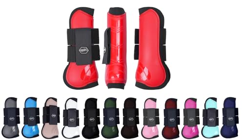 NETPROSHOP Shetty Pony Full Hartschalen Gamaschen Anatomisch Geformt mit Neoprenfutter, Groesse:Mini Shetty, Farbe:Rot von NETPROSHOP