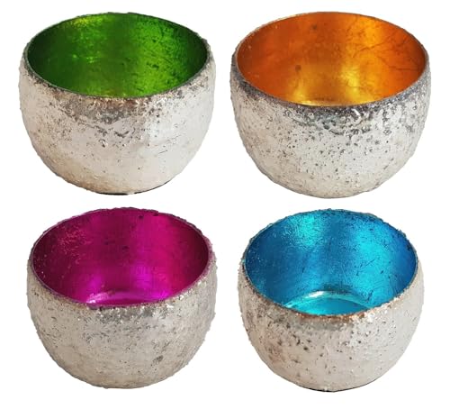 NETPROSHOP Strahlender Teelichthalter Windlicht Dekoschale Metall Silber strukturiert 8x5cm, Farbe:Lemon NETPROSHOP Strahlender Teelichthalter Windlicht Dekoschale Metall Silber strukturiert 8x5cm, Farbe:Lemon von NETPROSHOP
