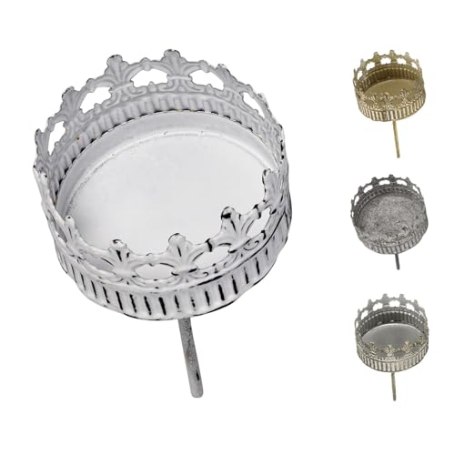 NETPROSHOP Teelichthalter Kerzenhalter Krone Krönchen zum Stecken Durchmesser 7 cm, Farbe:Weiss Antik, Auswahl:7 cm NETPROSHOP Teelichthalter Kerzenhalter Krone Krönchen zum Stecken Durchmesser 7 cm, Farbe:Weiss Antik, Auswahl:7 cm von NETPROSHOP