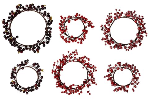NETPROSHOP Türkranz mit roten Beeren Fensterkranz Durchmesser ca. 10-17 cm, Farbe:rot geeist, Auswahl:D 15 cm von NETPROSHOP