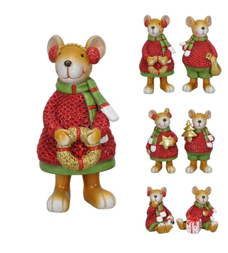 NETPROSHOP Weihnachtsmäuse Dekofiguren Mäusefamilie Höhe 7-13 cm Polyresin Deko Weihnachten, Farbe:Mama Maus NETPROSHOP Weihnachtsmäuse Dekofiguren Mäusefamilie Höhe 7-13 cm Polyresin Deko Weihnachten, Farbe:Mama Maus von NETPROSHOP