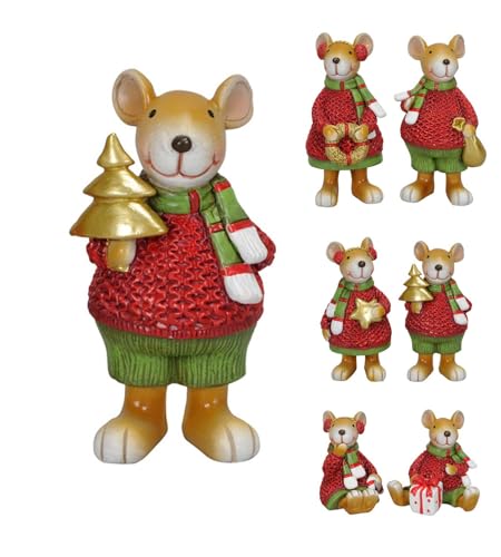 NETPROSHOP Weihnachtsmäuse Dekofiguren Mäusefamilie Höhe 7-13 cm Polyresin Deko Weihnachten, Farbe:Max NETPROSHOP Weihnachtsmäuse Dekofiguren Mäusefamilie Höhe 7-13 cm Polyresin Deko Weihnachten, Farbe:Max von NETPROSHOP