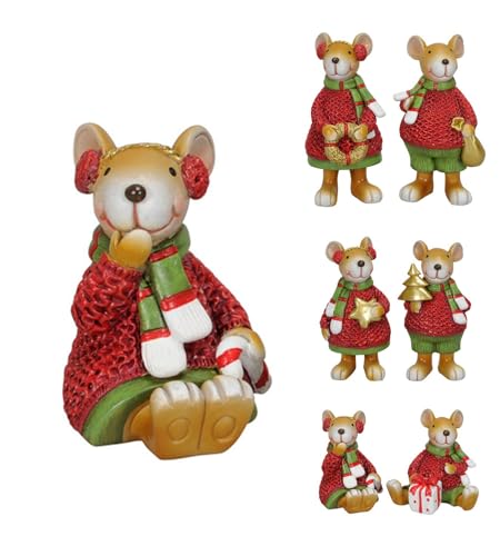 NETPROSHOP Weihnachtsmäuse Dekofiguren Mäusefamilie Höhe 7-13 cm Polyresin Deko Weihnachten, Farbe:Mini NETPROSHOP Weihnachtsmäuse Dekofiguren Mäusefamilie Höhe 7-13 cm Polyresin Deko Weihnachten, Farbe:Mini von NETPROSHOP