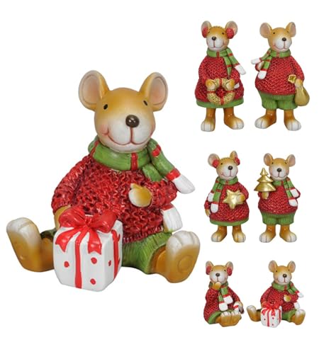 NETPROSHOP Weihnachtsmäuse Dekofiguren Mäusefamilie Höhe 7-13 cm Polyresin Deko Weihnachten, Farbe:Moritz NETPROSHOP Weihnachtsmäuse Dekofiguren Mäusefamilie Höhe 7-13 cm Polyresin Deko Weihnachten, Farbe:Moritz von NETPROSHOP