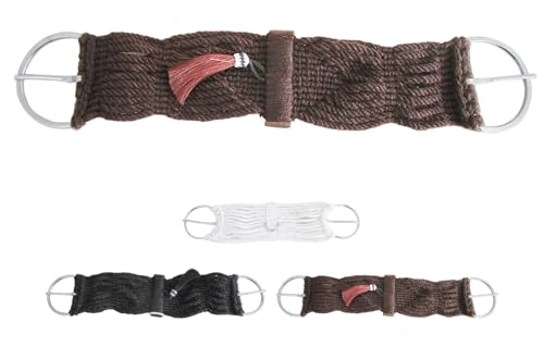 NETPROSHOP Western Sattelgurt Schnurengurt aus Baumwolle für Pony, Shetty, Mini Shetty, ca. 30 cm oder 38 cm lang, Groesse:M, Farbe:Braun von NETPROSHOP