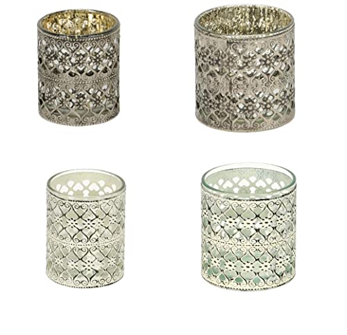 NETPROSHOP Windlicht Teelichthalter aus Glas mit Metall Ornament Dekor, Auswahl:Typ 5 NETPROSHOP Windlicht Teelichthalter aus Glas mit Metall Ornament Dekor, Auswahl:Typ 5 von NETPROSHOP