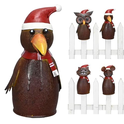 NETPROSHOP Zaunfigur Wintertiere Zaunhocker aus Metall Höhe ca. 16 cm Katze Maus Eule Rabe, Auswahl:Rabe NETPROSHOP Zaunfigur Wintertiere Zaunhocker aus Metall Höhe ca. 16 cm Katze Maus Eule Rabe, Auswahl:Rabe von NETPROSHOP