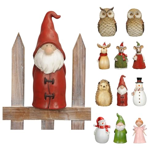 NETPROSHOP Zaunhocker Zaunfigur Elfe Zwerg Schneemann Elch u.v.m. aus Polyresin H: 16-20cm, Auswahl:Wichtel von NETPROSHOP