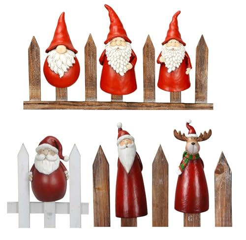 NETPROSHOP Zaunhocker Zaunfigur Nikolaus Weihnachtsmann und Co., H: 17-20cm versch Designs, Auswahl:Elch von NETPROSHOP