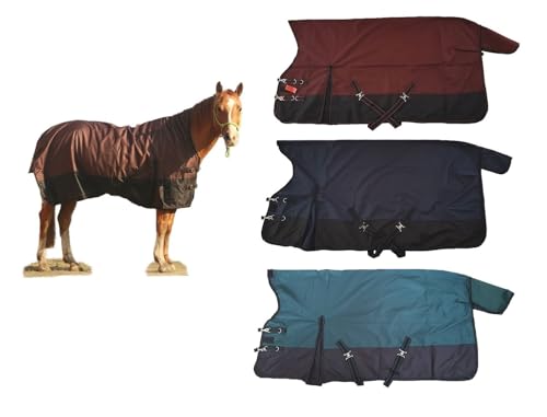 NETPROSHOP wasserdichte Regendecke High Neck 600D mit Nylon Innenfutter Gr. 125-155, Groesse:155, Farbe:Dunkelrot von NETPROSHOP
