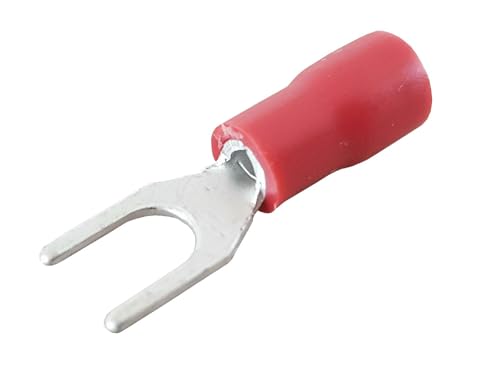 netproshop 100 x Gabel Kabelschuhe 0,5-1,5mm² M4 rot von NETPROSHOP