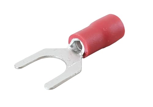 netproshop 100 x Gabel Kabelschuhe 0,5-1,5mm² M6 rot von NETPROSHOP