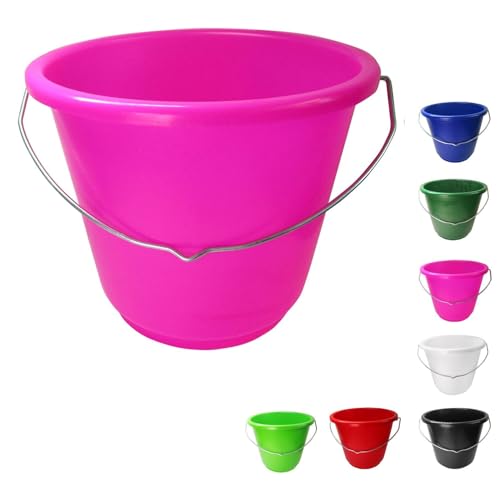netproshop 12 Liter Eimer Groß mit Skala Lebensmittelecht Futtereimer Haushaltseimer, Farbe:Pink von NETPROSHOP