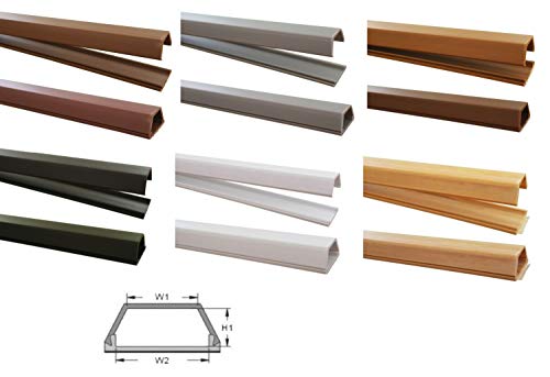 netproshop 1m Kabelkanal 15x10mm (Innenmaß) selbstklebend (Verbinder verfügbar), Farbe:Braun von NETPROSHOP
