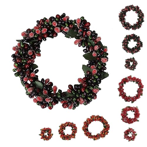 netproshop Beerenkranz Türkranz mit roten Beeren und Blättern Fensterkranz DM ca.8-15cm, Farbe:dunkelrot geeist, Auswahl:D 15 cm netproshop Beerenkranz Türkranz mit roten Beeren und Blättern Fensterkranz DM ca.8-15cm, Farbe:dunkelrot geeist, Auswahl:D 15 cm von NETPROSHOP