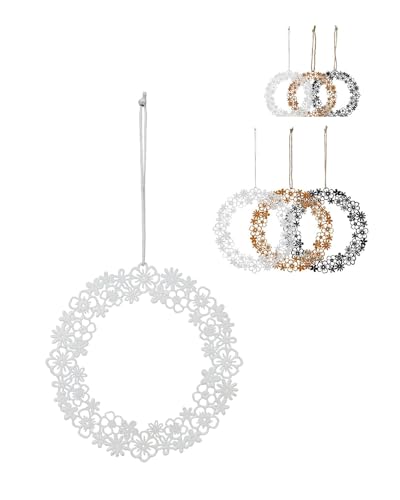 netproshop Dekokranz Metall mit stilisierten Blüten zum Hängen Türkranz Durchmesser ca.10-20cm, Farbe:Weiss, Auswahl:D 10 cm netproshop Dekokranz Metall mit stilisierten Blüten zum Hängen Türkranz Durchmesser ca.10-20cm, Farbe:Weiss, Auswahl:D 10 cm von NETPROSHOP