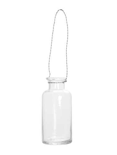 netproshop Glasvase transparent zum Stellen oder Hängen Höhe ca.10cm mit Metallbügel, Farbe:Transparent von NETPROSHOP