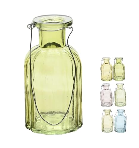 netproshop Glasvase zum Stellen oder Hängen Höhe ca.10 cm transparente Farben mit Metallbügel, Farbe:Florenz netproshop Glasvase zum Stellen oder Hängen Höhe ca.10 cm transparente Farben mit Metallbügel, Farbe:Florenz von NETPROSHOP