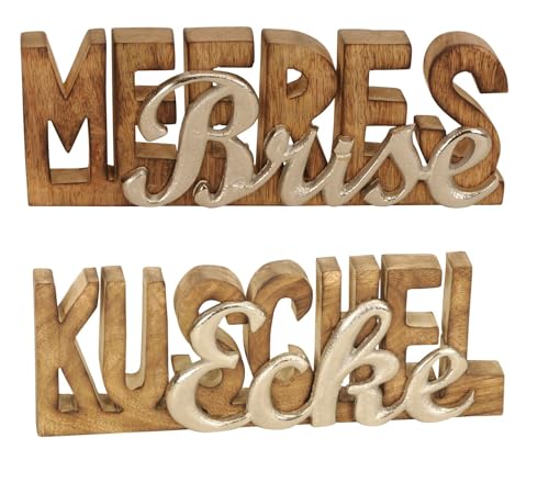 netproshop Holz Schriftzug Kuschelecke Meeresbrise Breite ca.25 cm, Auswahl:Kuschelecke von NETPROSHOP