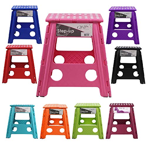 netproshop Klapphocker Step-up Faltbarer Kunststoff Hocker Belastung bis ca 100 Kg Farbwahl, Farbe:Lila von NETPROSHOP