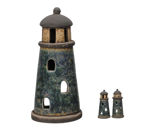 netproshop Leuchtturm Steinzeug Windlicht Sylt o. Helgoland Teelichthalter ca. 9 x 8,5 x H 20 cm, Farbe:Sylt netproshop Leuchtturm Steinzeug Windlicht Sylt o. Helgoland Teelichthalter ca. 9 x 8,5 x H 20 cm, Farbe:Sylt von NETPROSHOP