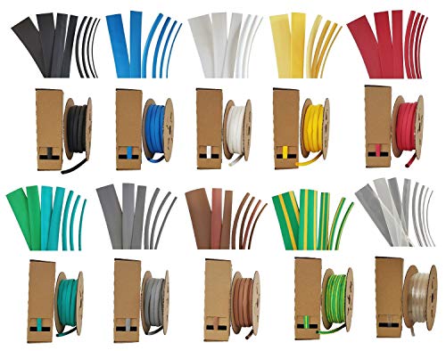 netproshop Schrumpfschlauch 19,1mm (2:1), Spenderbox (4 Meter auf Spule), Farbe:Grau von NETPROSHOP