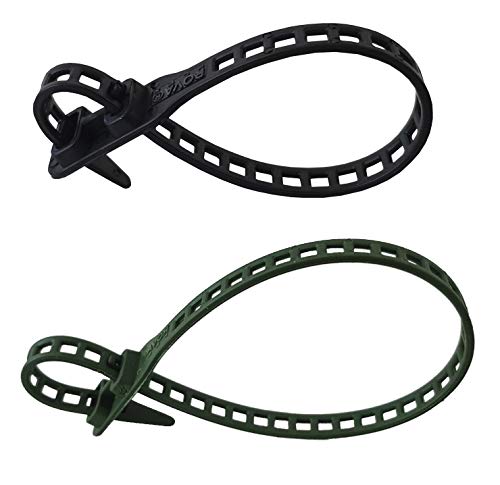 netproshop Soft Flexbinder Pflanzenbinder Kabelbinder Schwarz oder Grün Auswahl Größe, Menge:100 Stueck - Schwarz, Größe1:7.0 mm x 260 mm von NETPROSHOP