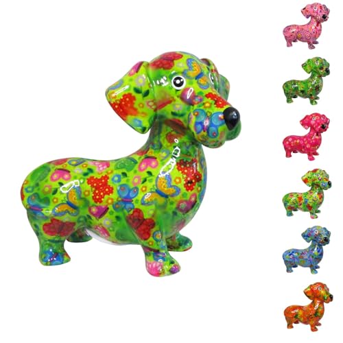 netproshop Spardose Dackel Spardose Hund aus Keramik Pomme Pidou ca. 18x10x17 cm Größe M, Auswahl:Butterfly von NETPROSHOP