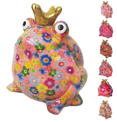 netproshop Spardose Frosch Pink Serie aus Keramik Pomme Pidou, Auswahl:Frosch/Pink/Blumen von NETPROSHOP