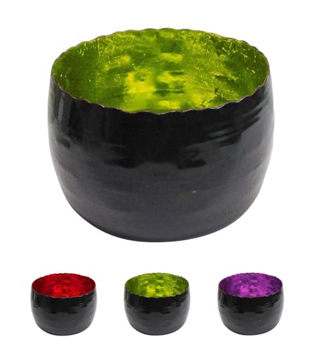 netproshop Strahlender Windlicht Teelichthalter 8x5 cm aus Metall innen bunt außen schwarz, Farbe:Lemon netproshop Strahlender Windlicht Teelichthalter 8x5 cm aus Metall innen bunt außen schwarz, Farbe:Lemon von NETPROSHOP