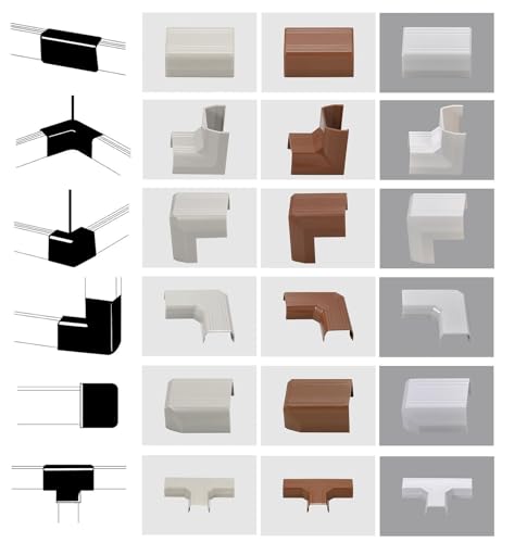 netproshop Verbinder für Kabelkanal 8x9mm Endstück Typ L Mittelstück Typ T Innenecke Außenecke, Farbe Kabelkanal:Weiss, Größe Kabelkanal Verbinder:Mittelstück netproshop Verbinder für Kabelkanal 8x9mm Endstück Typ L Mittelstück Typ T Innenecke Außenecke, Farbe Kabelkanal:Weiss, Größe Kabelkanal Verbinder:Mittelstück von NETPROSHOP