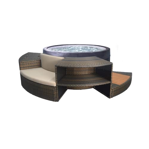 NETSPA - SP-VIP140/MOB2 – NetSpa Vita – halbstarr + Möbel (5 Elemente) – Spa tragbar – rund – 4 Sitzer von NETSPA