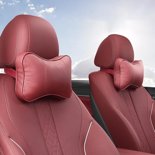 NETTAY 2pcs Auto Kopfstuetze Für Mercedes Benz GLC SUV 2015-2024 Kissen Komfortabel Atmungsaktiv Autositz Nackenkissen Fahren Mit Verstellbarem Riemen,A/Red von NETTAY