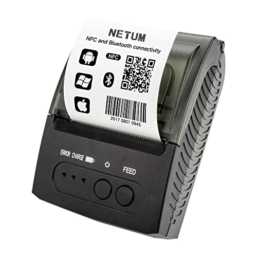 NETUM Bluetooth-Belegdrucker, Tragbarer 58-mm-Mini-Thermodrucker ohne Tragetasche, Kompatibel mit Android/Windows NETUM Bluetooth-Belegdrucker, Tragbarer 58-mm-Mini-Thermodrucker ohne Tragetasche, Kompatibel mit Android/Windows von NETUM